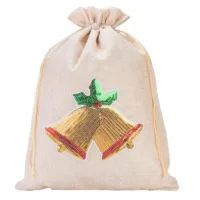 Jutesäckchen 30 cm x 40 cm - Weihnachten, Glocke Weihnachtsbeutel