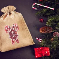 Jutesäckchen 30 cm x 40 cm - Weihnachten, Lutscher Gelegenheit Beutel