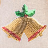 Jutesäckchen 30 cm x 40 cm - Weihnachten, Glocke Jutesäckchen