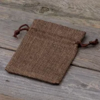 Jutesäckchen 9 cm x 12 cm - naturfarbe dunkel