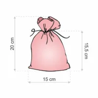 Säckchen à la Leinen mit Druck 15 x 20 cm - naturfarbe / Rosen Für Kinder