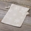 Säckchen à la Leinen mit Druck 15 x 20 cm - naturfarbe / Schnee Branchen / Kategorien