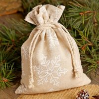 Säck à la Leinen mit Druck 26 x 35 cm - naturfarbe / Schnee Alle Produkte