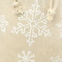 Säckchen à la Leinen mit Druck 30 x 40 cm - naturfarbe / Schnee Beutel mit aufdruck