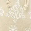 Säckchen à la Leinen mit Druck 9 x 12 cm - naturfarbe / Schnee Beutel mit aufdruck