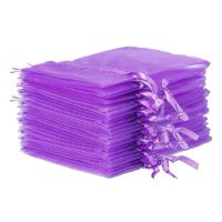 Organzabeutel 10 x 13 cm - dunkelviolett Lavendel und Trockenduftmischung