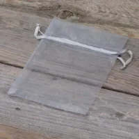 Organzabeutel 10 x 13 cm - silber Weihnachtsbeutel