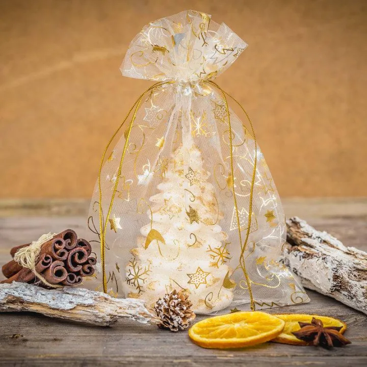 Organzabeutel 10 x 13 cm - Weihnachten / 8 Organzasäckchen