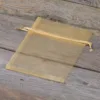 Organzabeutel 12 x 15 cm - gold Taufe