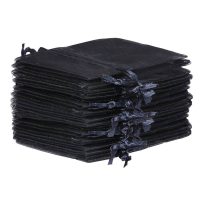 Organzabeutel 12 x 15 cm - schwarz Halloween