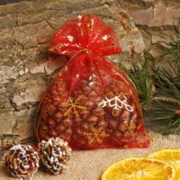 Organzabeutel 12 x 15 cm - Weihnachten Organzasäckchen