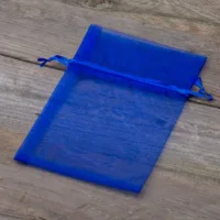 Organzabeutel 13 x 18 cm - blau Weihnachtsbeutel