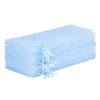 Organzabeutel 13 x 27 cm - himmelblau Mittlere Beutel 13x27 cm