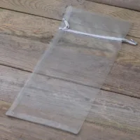 Organzabeutel 15 x 33 cm - silber Mittlere Beutel