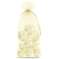 Organzabeutel 15 x 33 cm - ecru Mittlere Beutel 15x33 cm
