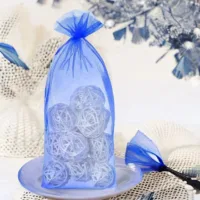 Organzabeutel 16 x 37 cm - blau Mittlere Beutel 16x37 cm