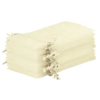 Organzabeutel 16 x 37 cm - ecru Mittlere Beutel 16x37 cm
