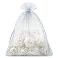 Organzabeutel 26 x 35 cm - silber Obstbeutel