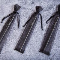Organzabeutel 3,5 x 19 cm - schwarz Halloween