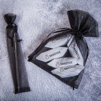 Organzabeutel 3,5 x 19 cm - schwarz Jungfern - und Junggesellenabschied