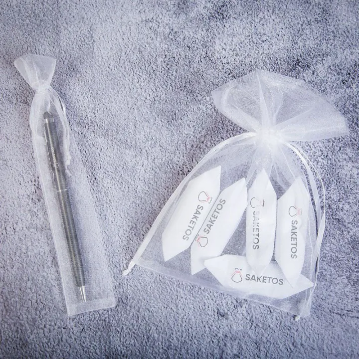 Organzabeutel 3,5 x 19 cm - weiß Einkaufen / Aufbewarung Küche