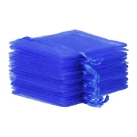 Organzabeutel 5 x 7 cm - blau Organzasäckchen