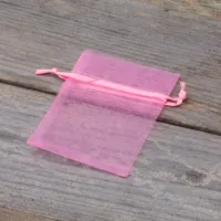 Organzabeutel 6 x 8 cm - rosa Valentinstag