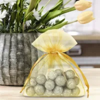 Organzabeutel 7 x 9 cm (SDB) - gelb Lavendel und Trockenduftmischung