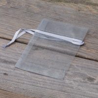 Organzabeutel 7 x 9 cm (SDB) - silber Valentinstag