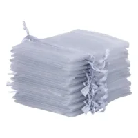 Organzabeutel 7 x 9 cm - silber Lavendel und Trockenduftmischung