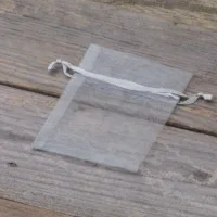 Organzabeutel 7 x 9 cm - silber Taufe