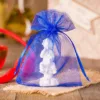 Organzabeutel 8 x 10 cm - blau Hochzeitbeutel