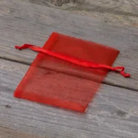 Organzabeutel 8 x 10 cm - rot Weihnachtsbeutel