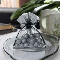Organzabeutel 8 x 10 cm - schwarz Schwarze Beutel