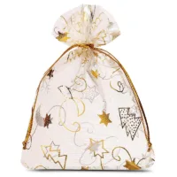 Organzabeutel 8 x 10 cm - Weihnachten / 8 Weihnachtsbeutel