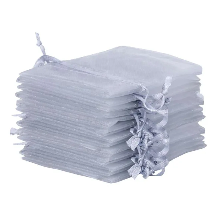 Organzabeutel 9 x 12 cm - silber Lavendel und Trockenduftmischung
