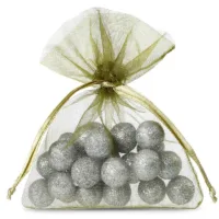 Organzabeutel 10 x 13 cm - olivgrün Hochzeitbeutel