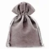 Samtbeutel 10 x 13 cm - silber Beutel Silber / Grau