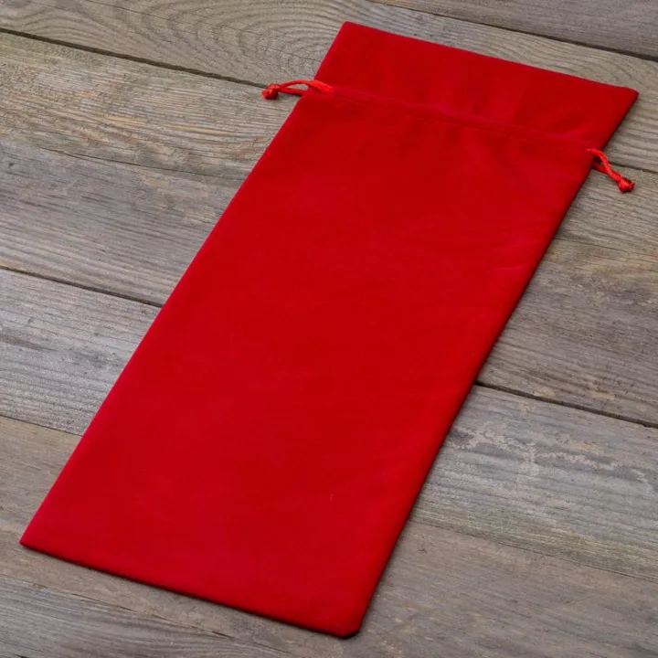 Samtbeutel 16 x 37 cm - rot Weihnachtsbeutel