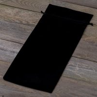 Samtbeutel 16 x 37 cm - schwarz Schwarze Beutel