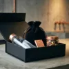 Schwarze Samtbeutel im Geschenkset