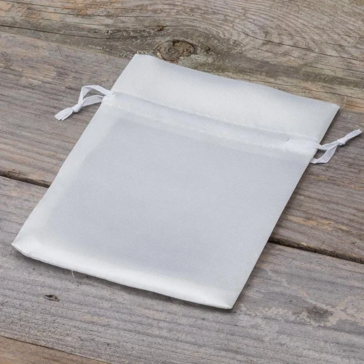 Satinsäckchen 10 x 13 cm - weiß Weiße Beutel