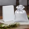 Satinsäckchen 10 x 13 cm - silber Valentinstag
