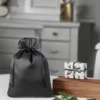 Satinsäckchen 12 x 15 cm - schwarz Mittlere Beutel