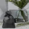 Satinsäckchen 12 x 15 cm - schwarz Dankeschön für die Gäste