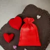 Satinsäckchen 15 x 20 cm - rot Valentinstag