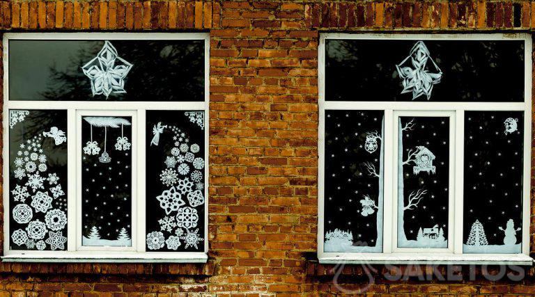 Winterdekoration für Kinderzimmerfenster