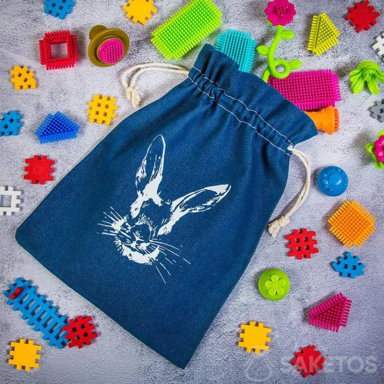 Spielzeugbeutel zur Aufbewahrung von Bausteinen und kreativem Kinderspielzeug