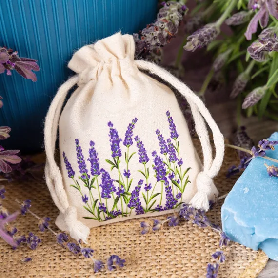 Personalisierte Duftbeutel für Lavendel mit Logo – hergestellt von Saketos