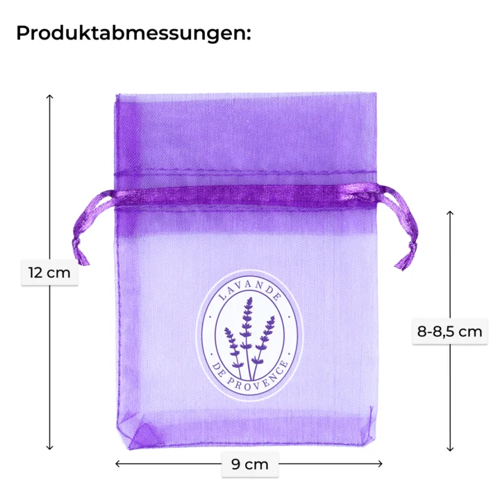Violettes Organzabeutel-Set mit Lavendelblüten für Schrankduft